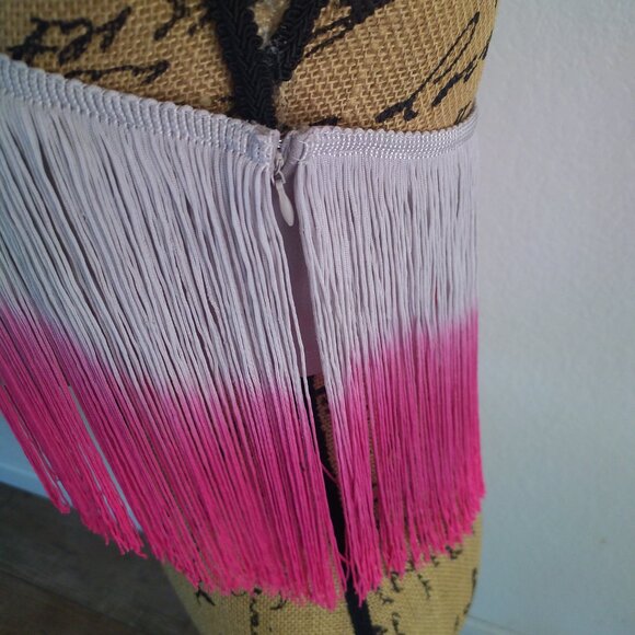 Pink Gray ombre fringe crop top - Picture 7 of 9